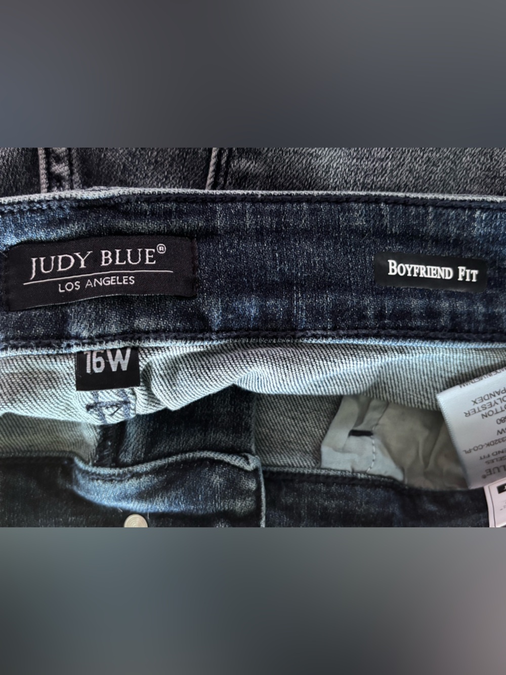 Trendy Judy Blue NWT Boyfriend Fit High Rise Stretch Size Jean 16W Hi-Rise - Picture 8 of 10